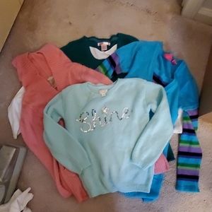 Lot of 4 girls sweaters size xl.  The shine sweate